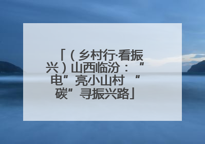 （乡村行·看振兴）山西临汾：“电”亮小山村 “碳”寻振兴路
