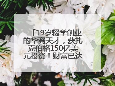 19岁辍学创业的华裔天才，获扎克伯格150亿美元投资！财富已达20亿美元！