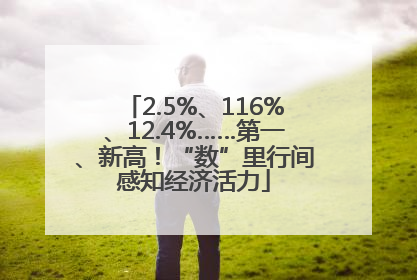 2.5%、116%、12.4%……第一、新高！“数”里行间感知经济活力