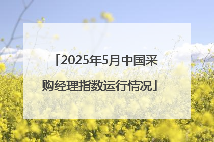 2025年5月中国采购经理指数运行情况