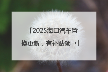 2025海口汽车置换更新，有补贴领→