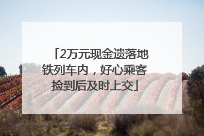 2万元现金遗落地铁列车内，好心乘客捡到后及时上交