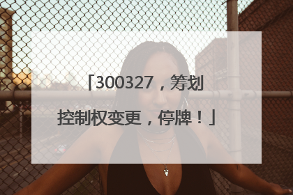 300327，筹划控制权变更，停牌！