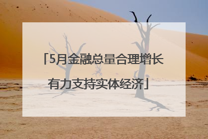 5月金融总量合理增长 有力支持实体经济