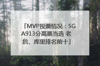 MVP投票情况：SGA913分高票当选 老詹、库里排名前十